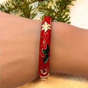 Vintage Christmas poinsettia bracelet